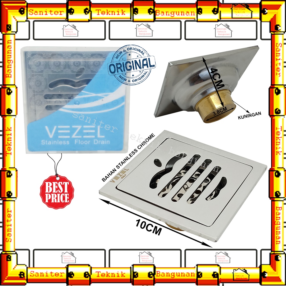 Saringan Got Kamar Mandi Stainless Steel Floor Drain Model Apel Vezel