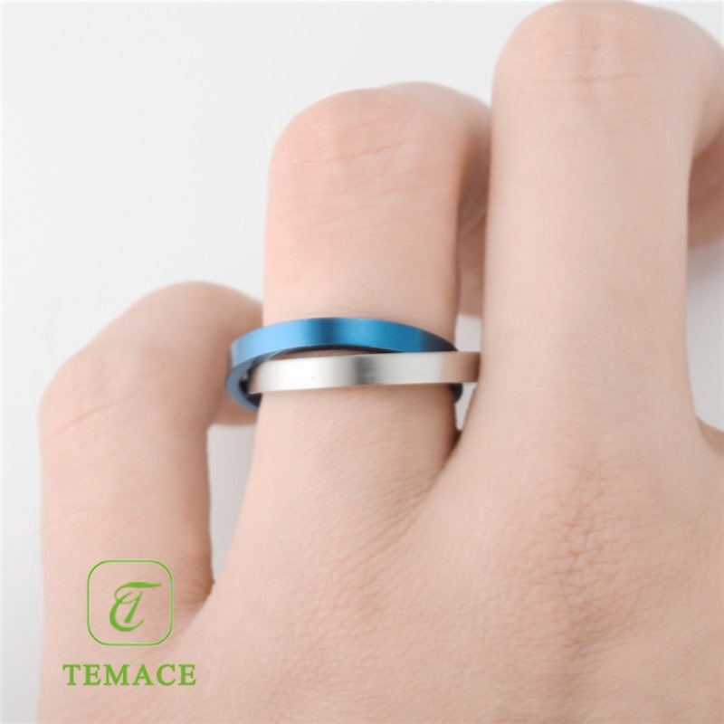 Cincin Titanium Wanita Lapis Emas Anti Karat CT20-18