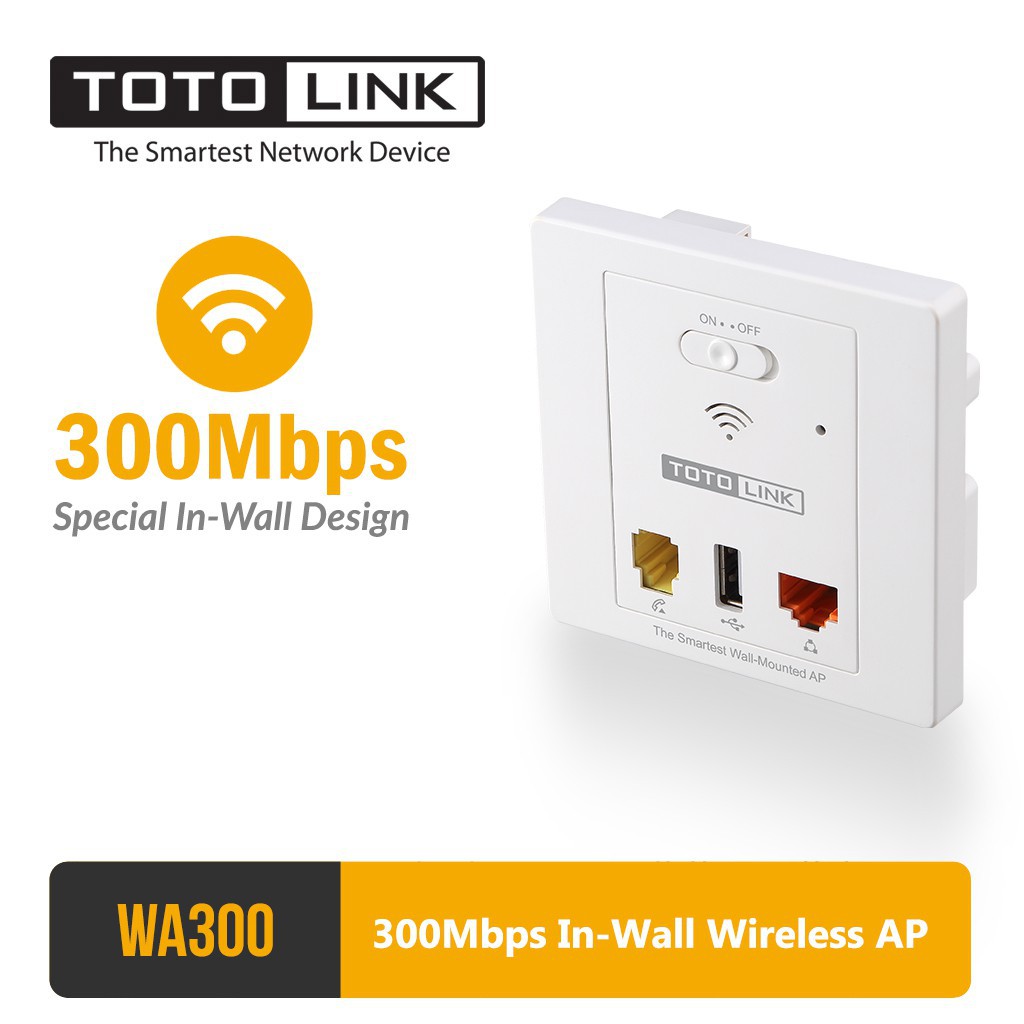 TOTOLINK 300Mbps In Wall Wireless AP - WA300