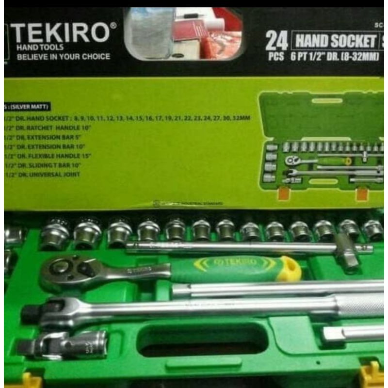 Kunci sok set tekiro set 24 pcs ukuran 8 - 32 mm model 6PT