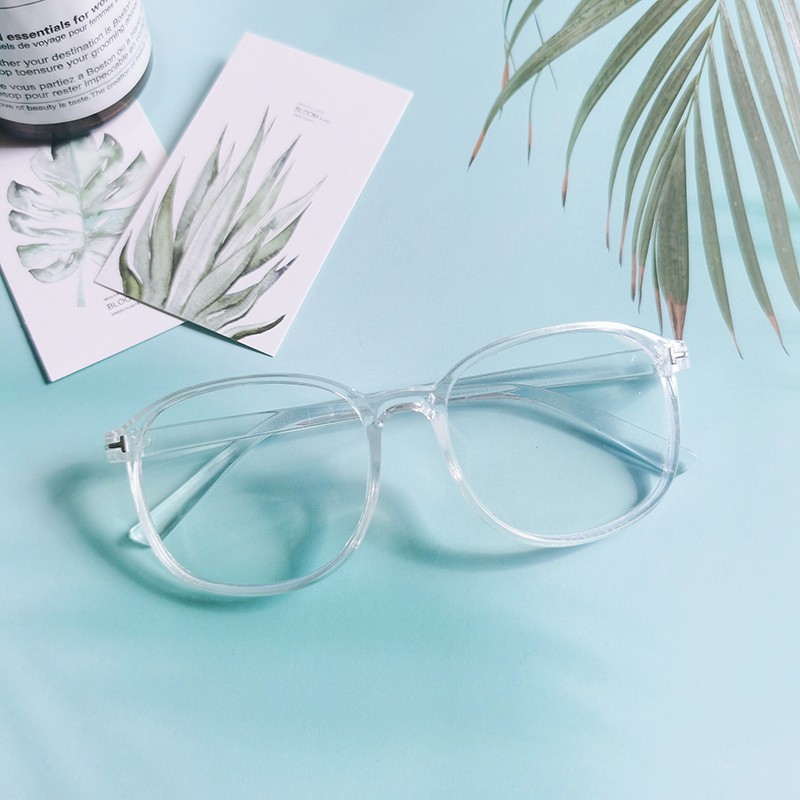 Kaca Mata Versi Korea yang trendi dari kacamata bingkai siswa laki-laki, anti-radiasi retro liar anti cahaya biru muda wanita
