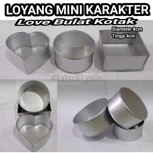 loyang bolu mini karakter / loyang bulat / loyang kotak / loyang love bahan galvalume anti lengket