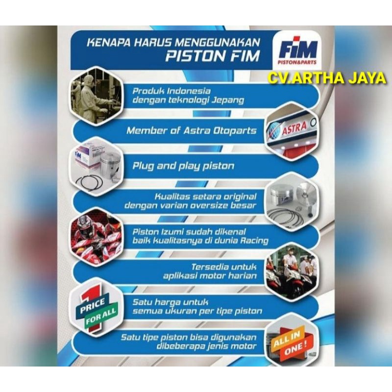 PISTON KIT FIM FIM93 CUSTOM DOME MENTAH ( 65,5 / 66 / 66,5 / 67 / 67,5 / 68 ) ( PEN 16 / PIN 16 )-5