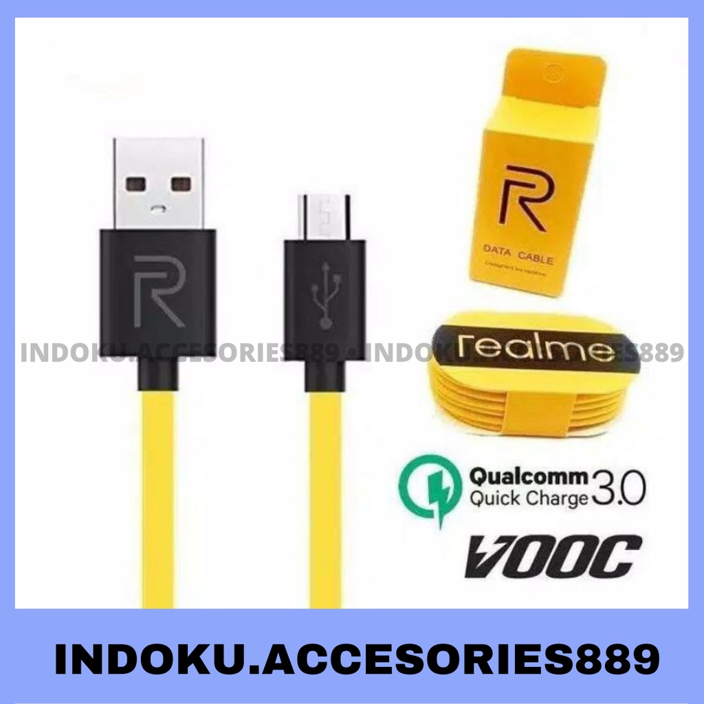 kabel data Realme Original Type C / micro usb cable Charging kuning 1 meter Ori copotan