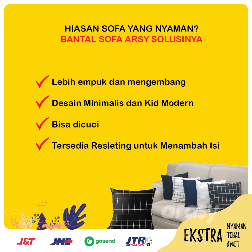 Bantal Sofa 40x40 (Isi Silicon) TEBAL | EMPUK | TERMURAH