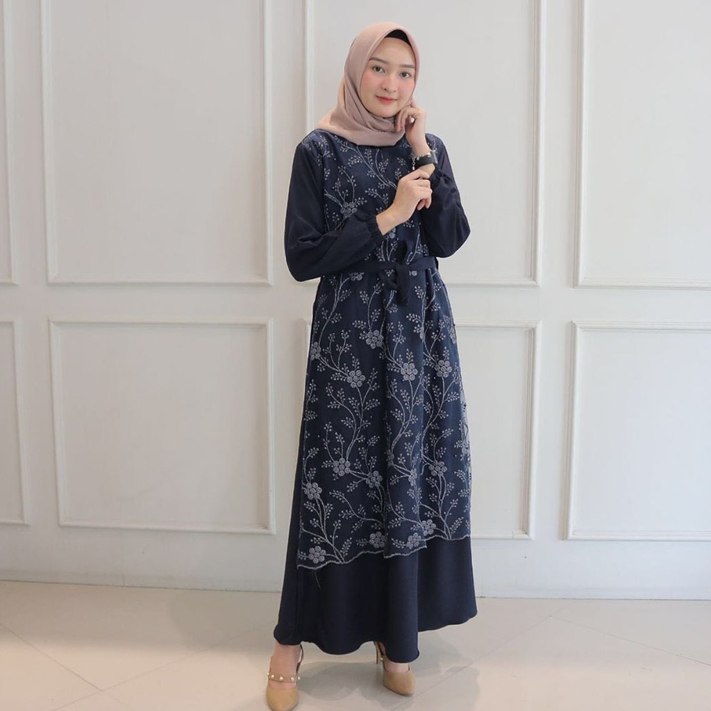 GAMIS STORE - ALMA GAMIS BRUKAT SWAN KEBAYA TILE MAXY DRESS BUSUI WANITA MUSLIM BROKAT KONDANGAN ALMA DRES