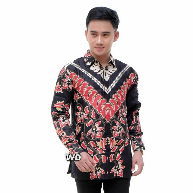 Kemeja Batik Semi Sutra Silky Berfuring Kantong Paspol Dan Bawah Kanan Kiri Busa D Pundak Pekalongan