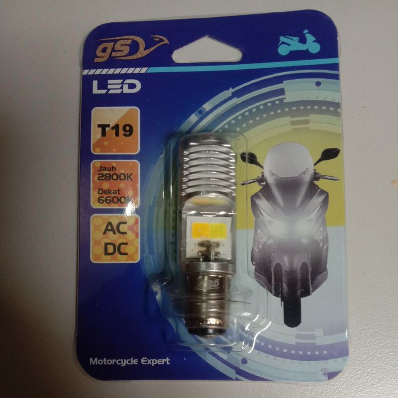 bohlam led gs golden sun power T19 AC/DC 9-85 V 6w/6w 2800k/6000k