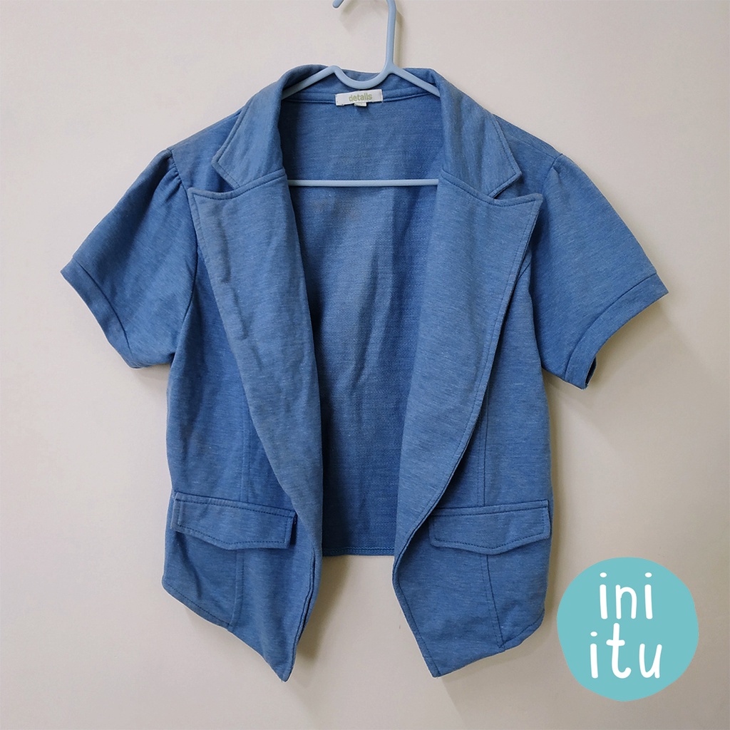 [Preloved] Outer Blazer Details Biru Ukuran M Second