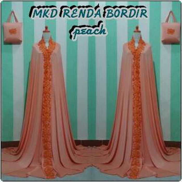 NEW MT MUKENA DUBAI BORDIR BESAR PEACH | GROSIR MUKENA SURABAYA