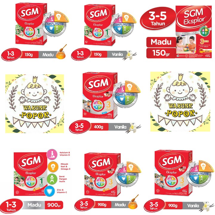 Susu SGM Eksplor 1+ 3+ Madu Vanilla 150Gram/400Gram/900Gram Murah