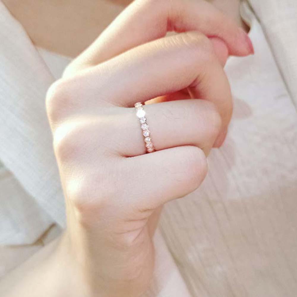 Mxbeauty Cincin Sarang Lebah Korea Romantis Geometri Hias Berlian Imitasi Untuk Pria Fashion Perhiasan