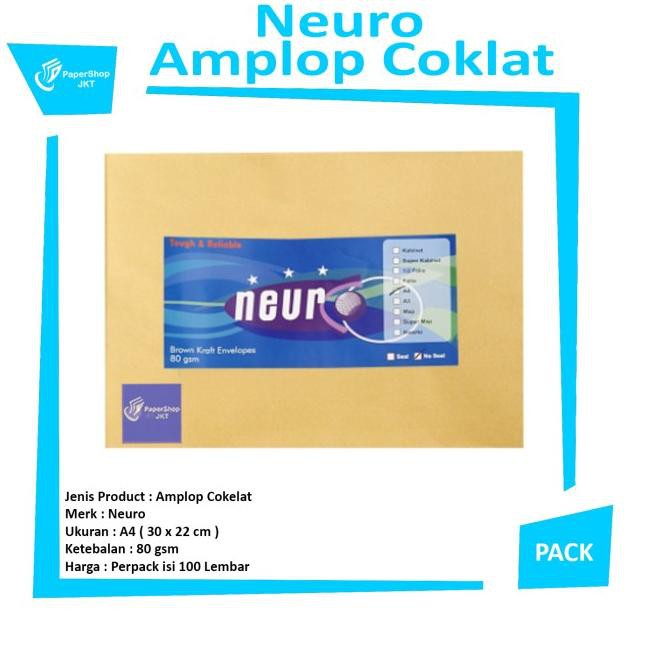 

✳ HOT PROMO!!! Amplop Coklat Ukuran A4 Neuro ( 30 x 22 cm ) Ω