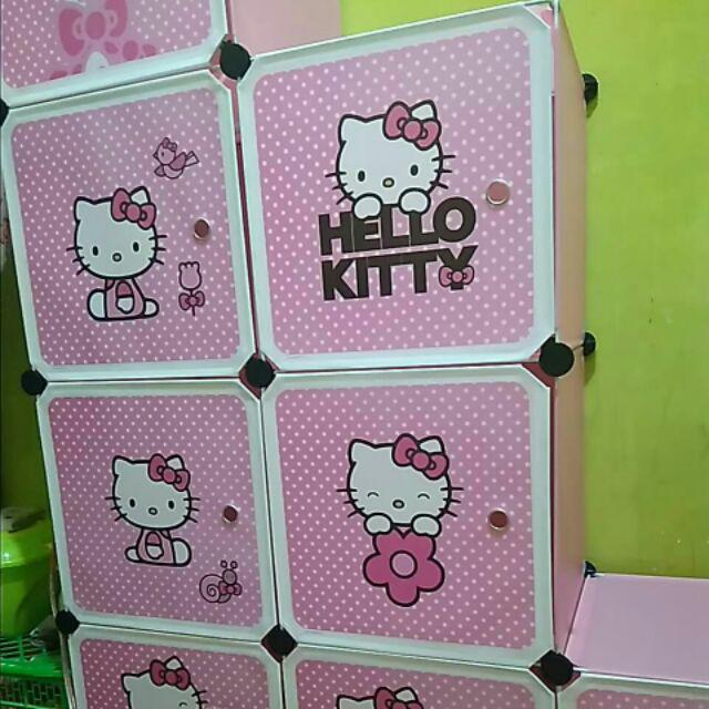 6kg Lemari Rak Gantung Portable 8 Pintu 2x4 Serbaguna Karakter Doraemon Hello Kitty