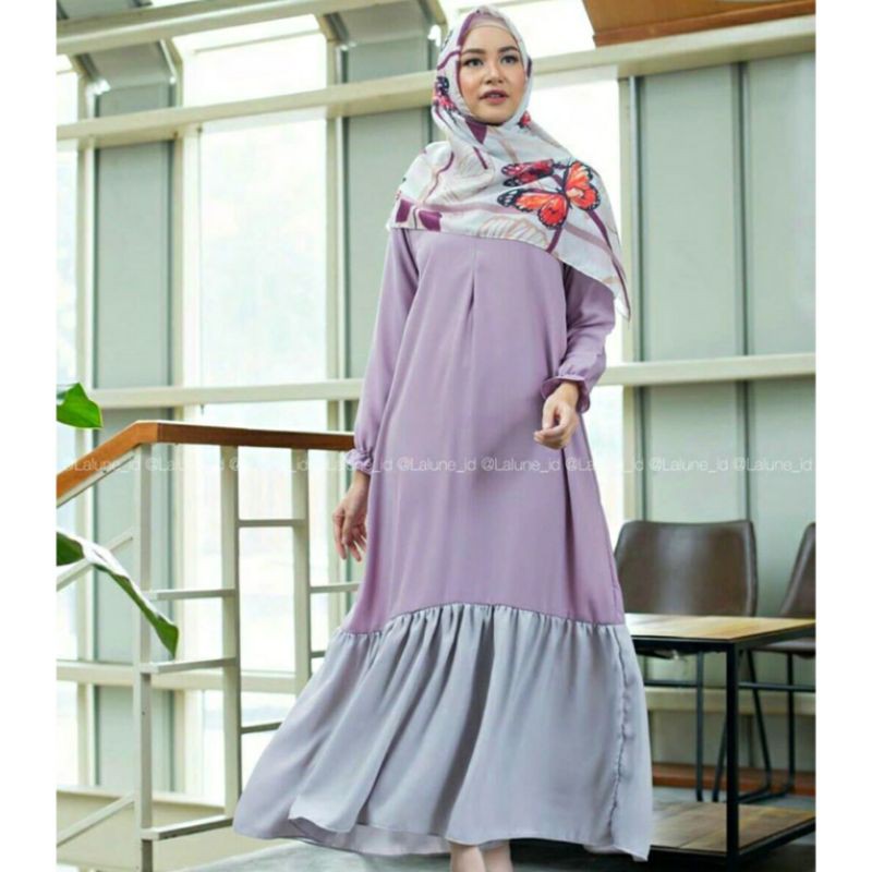 BAJU GAMIS WANITA MUSLIM, LILAC DRESS (PRELOVED)