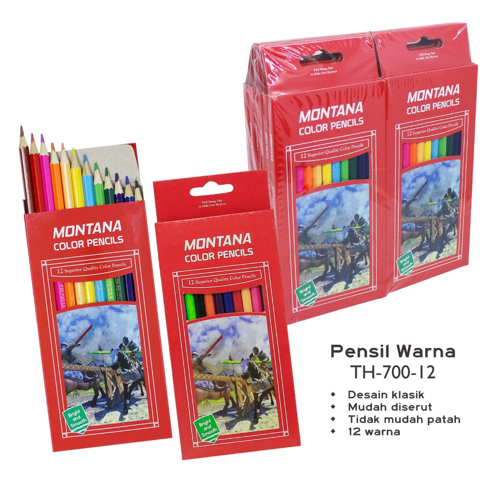 MONTANA Color Pencil Pensil Warna Panjang Montana TH-700 12 Warna