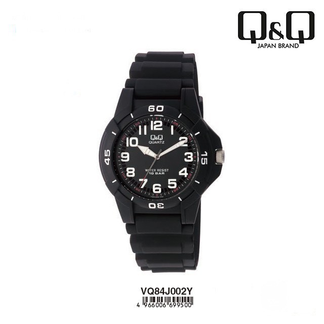 Jam Tangan Pria Wanita Q&amp;Q vq84j002y Rubber Original QnQ Unisex Anti Air QQ Watch VQ84 Jamtangan