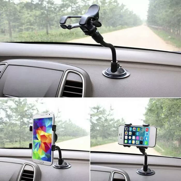 Penjepit Hp Mobil Kaca Car Phone Holder Jepit Pegangan Panjang Lazypod