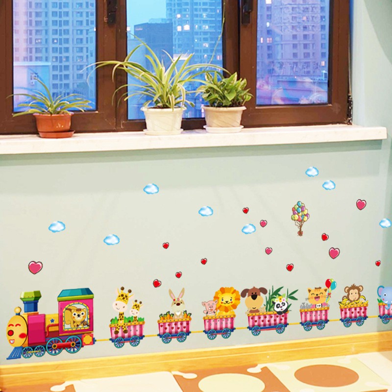 RELIZA WALL STICKER KERETA HEWAN ANIMAL TRAIN SK7064 STIKER DINDINGu