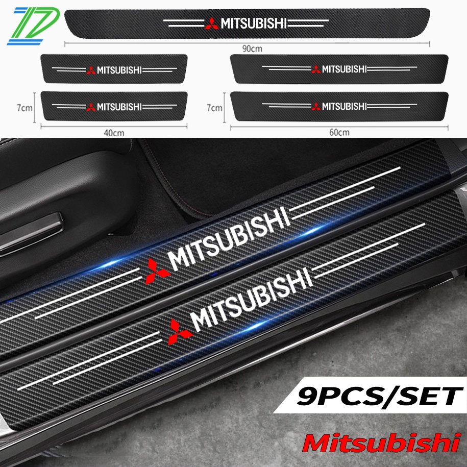 Stiker Strip Pelindung Pintu Mobil Bahan Carbon Fiber Untuk Mitsubishi Xpander Mirage Lancer Pajero Kuda Outlander