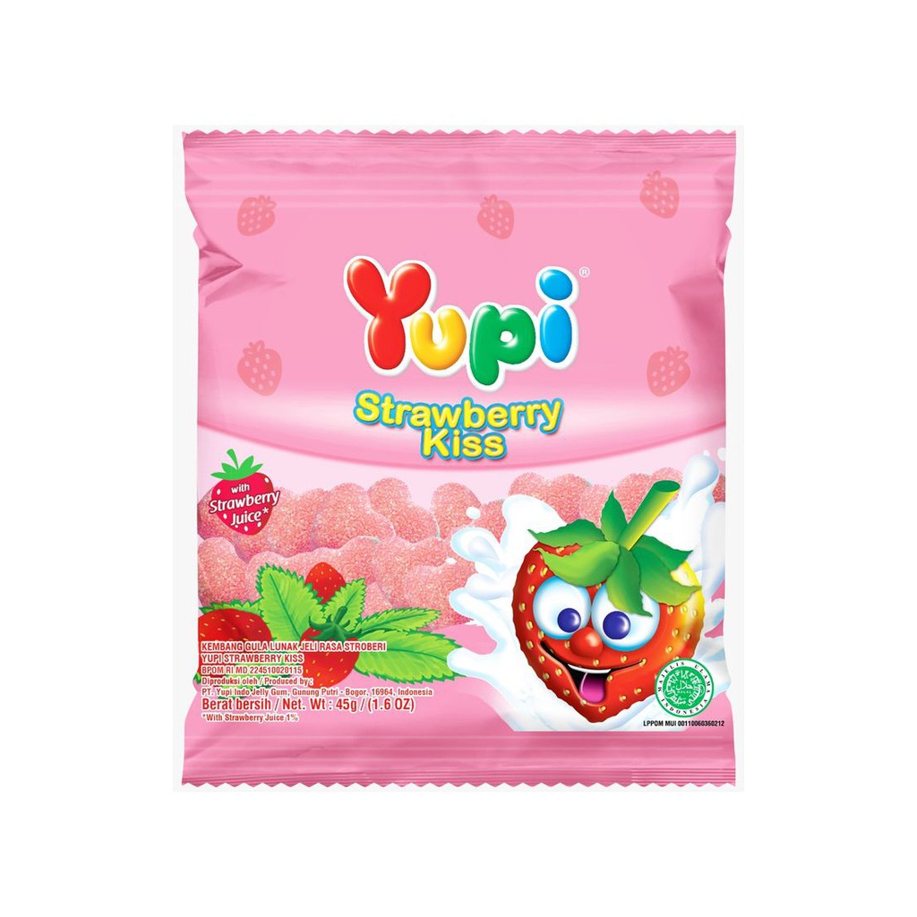 YUPI STRAWBERRY KISS MINI 45 GR