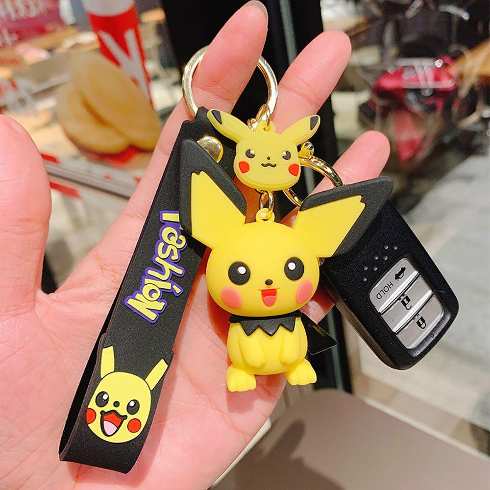 Lanfy Kartun Gantungan Kunci Lucu Kreatif Perempuan Hadiah Tentakel Psyduck Pokémon Action Figure Ransel Liontin Alloy Key Lanyard