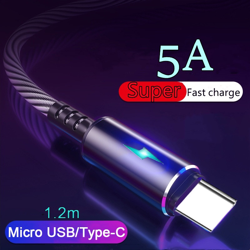 Kabel Data / Charger Micro USB Fast Charging Bahan Nilon Braided 1.2m Untuk Android