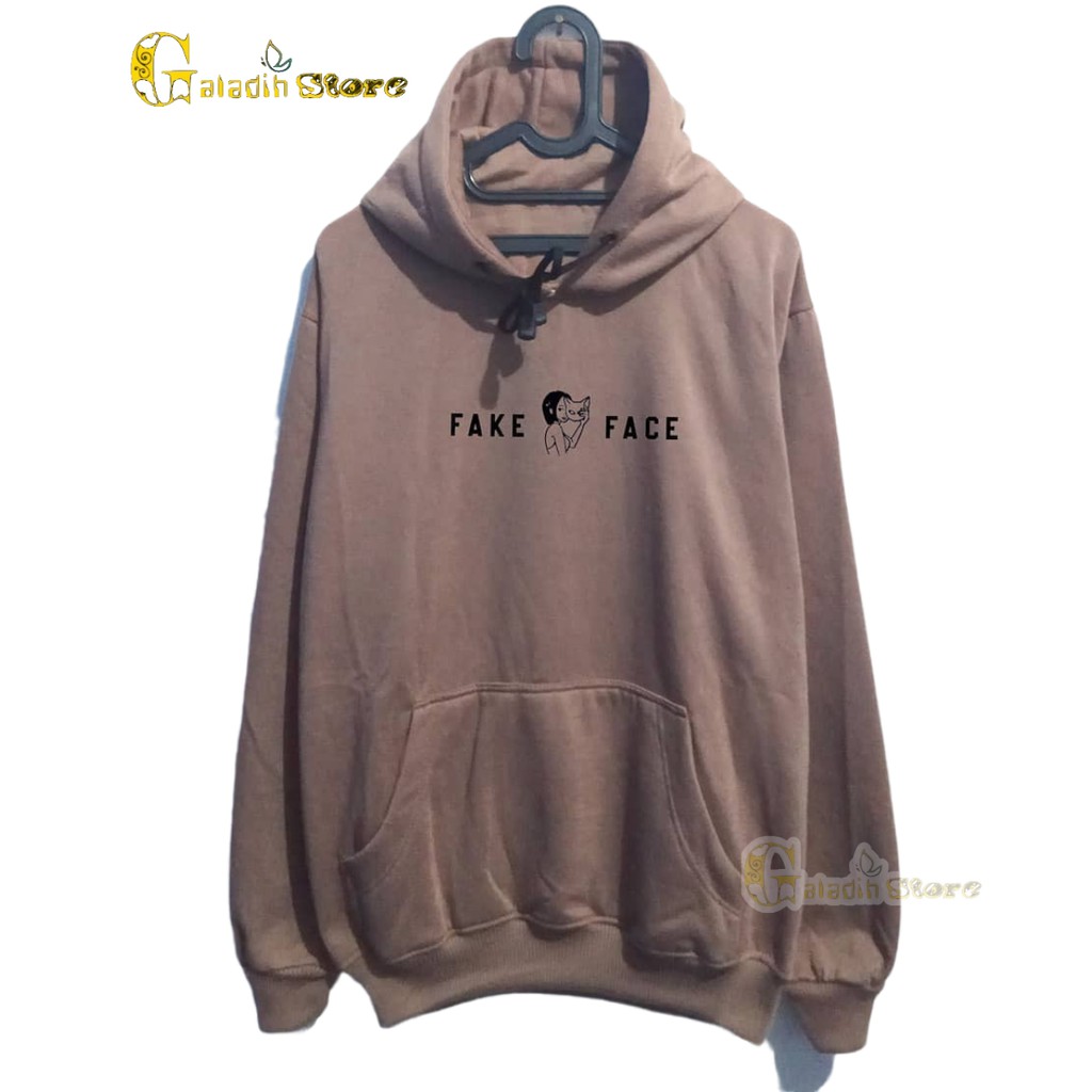 Hoodie Pria Distro original brand tebal Sweater Face Fake Basic sablon Moca Unisex Terbaru Cod