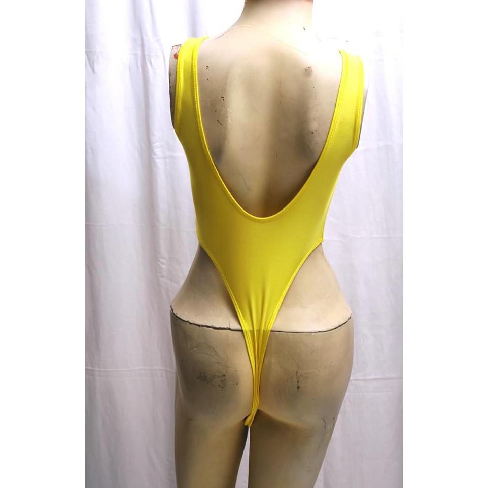 Eocw Thong Leotard / Baju Senam Belakang Kecil Warna Kuning - S / M / L 2Hz2