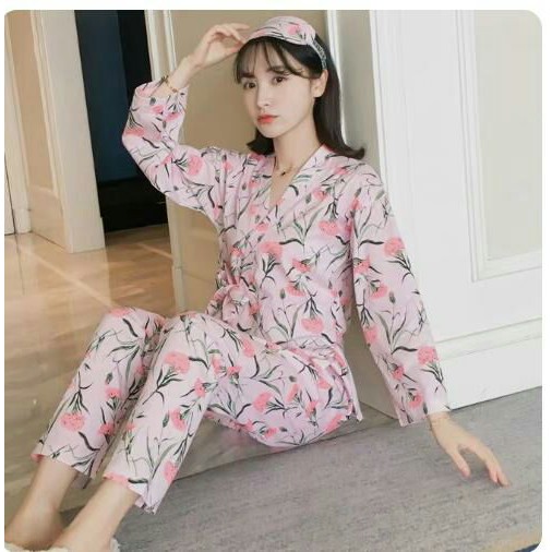 Kimono import / baju tidur wanita / celana panjang / kimono import bahan katun