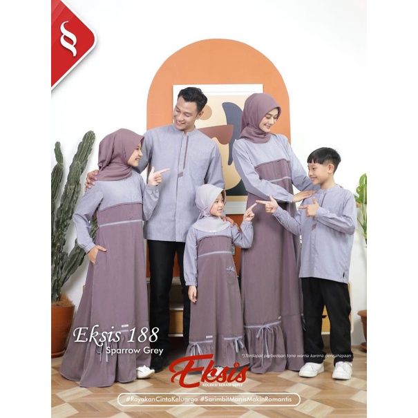 Sarimbit Family Eksis 188 Sparrow Grey by Seply|Gamis Sarimbit Keluarga|Sarimbit Terbaru|Baju Koko L