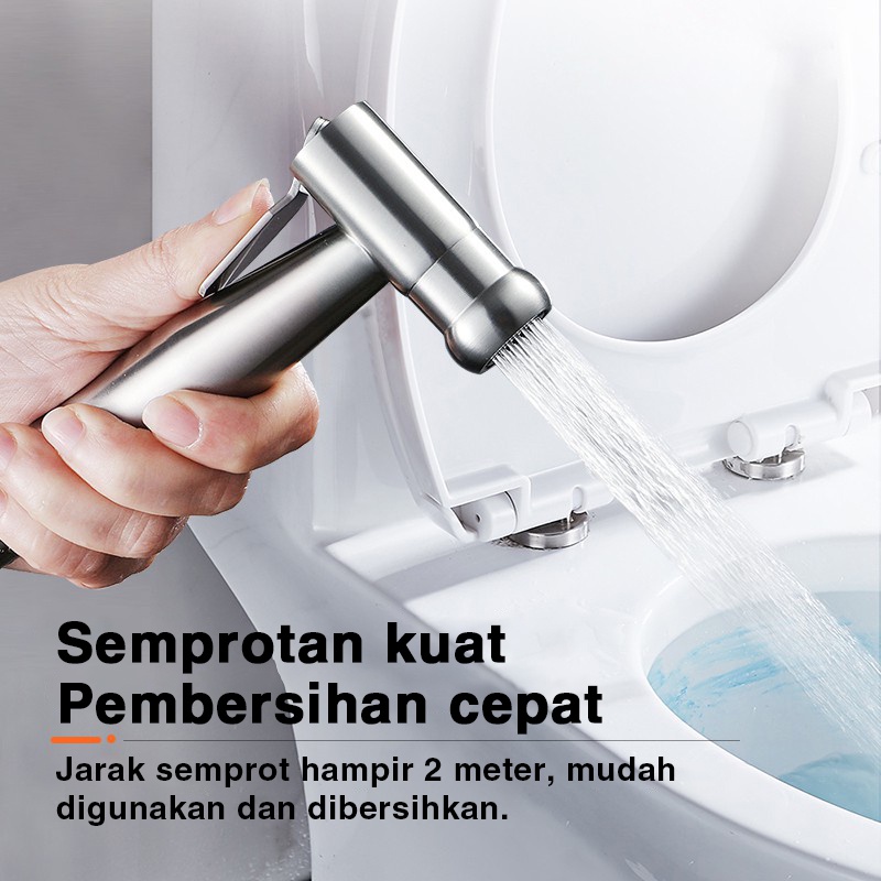 #TERMURAH!!! Jet Shower Closet Toilet Cebok TESON SS111/Semprotan Toilet Duduk SUS 304/Shower Jet Closet WC/Kepala Shower Jet Toilet/Bidet Jet Shower Toilet Closet Duduk/Kepala Semprotan Air WC/Semprot Sower Mandi Kloset Toilet/Kran Jet Washer Steel