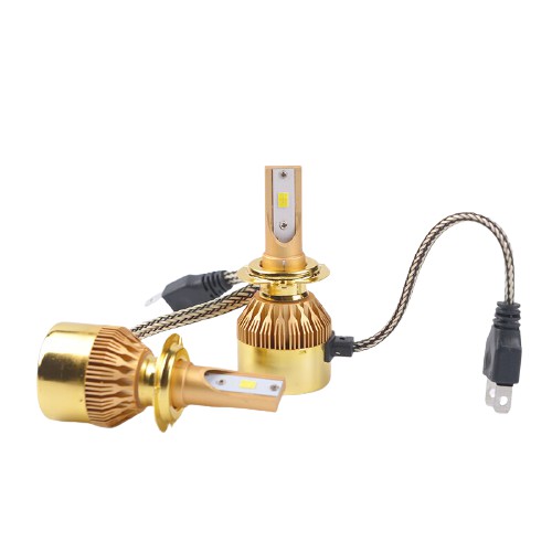 Lampu Utama LED Mobil C6 Gold H1 H3 H4 H7 H11 HB3 HB4 38 Watt 38Watt 38W Motor C8 Foglamp Kabut