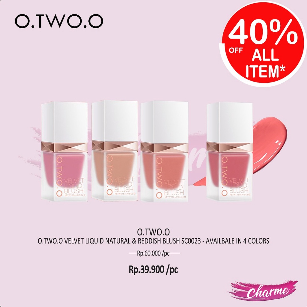 (READY &amp; ORI) O.TWO.O Otwoo Velvet Liquid Natural &amp; Reddish Blush SC023