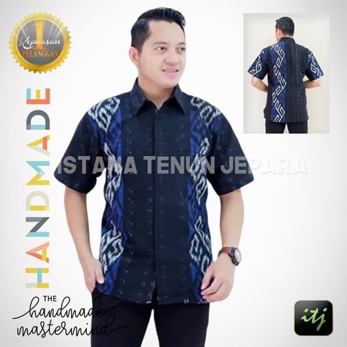 Kemeja Batik Pria Hem Baju Batik Pria Tenun Ikat Jepara
