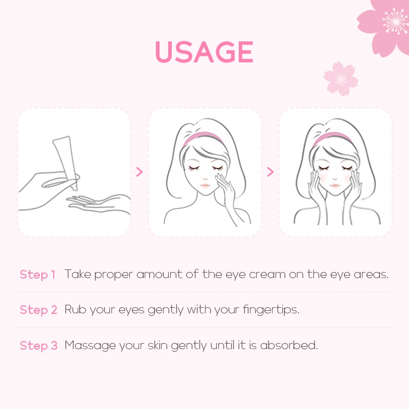 Fenyi Japan Cherry Blossom Krim Mata Menghilangkan Lingkaran Hitam Kerutan Mencegah Bengkak 15g