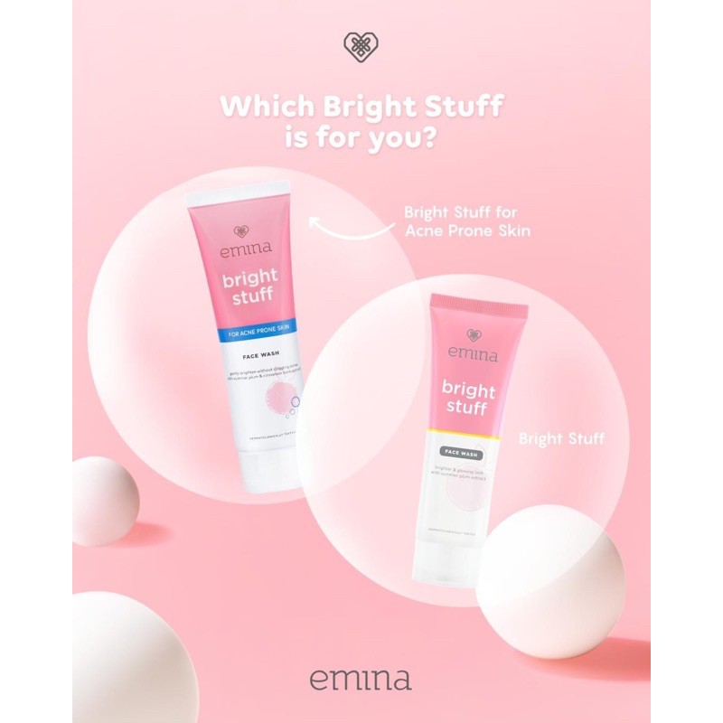 `ღ´ PHINKL `ღ´ ╰☆☆ 𝔢мιℕά ☆☆╮ Emina Acne Prone Face Wash jerawat kecil meradang