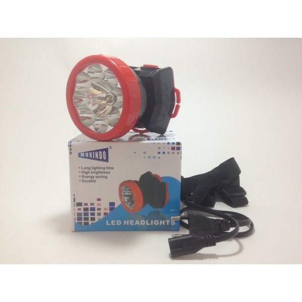 MUXINDO 1881 Lampu Senter Kepala Headlights Rechargeable 2 Jenis Lampu Serbaguna Warna RANDOM