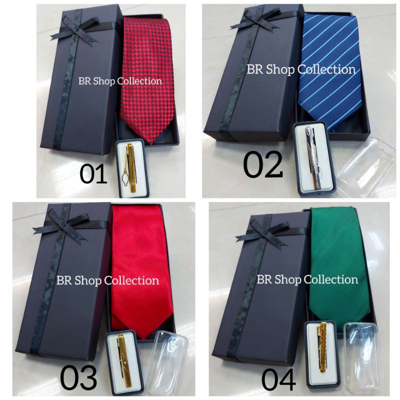 Paket Dasi Jepit Dasi Box Hadiah Lengkap - Paket Hadiah - Souvenir - Hadiah Dosen - Kado Guru - Gift
