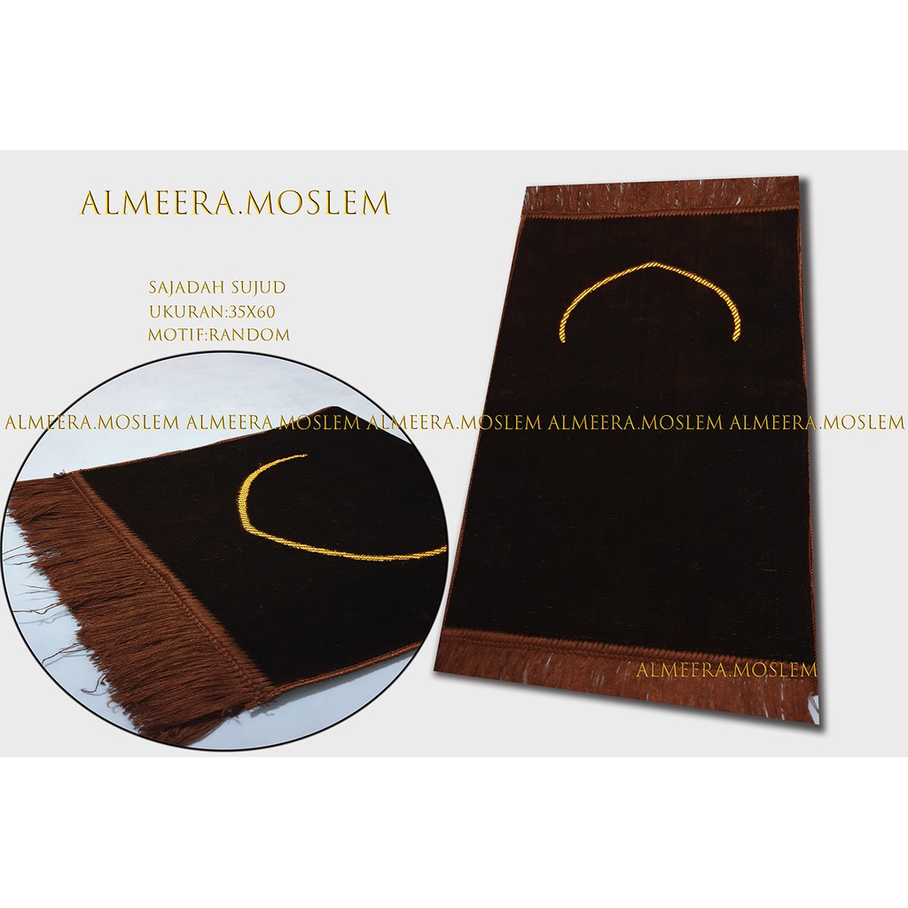 Sajadah Sujud Turkey Turki Ukuran 35x60 Motif Polos Minimalis By Almeera.Moslem Bisa COD