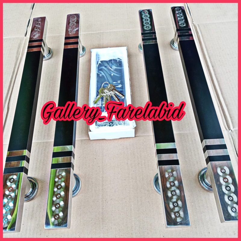 1 Meter Handle Pintu Rumah Stainless Steel Set Body Kunci Gagang 100 Cm Pegangan Pintu Kupu Tarung 80 Cm Tarikan Pintu Minimalis