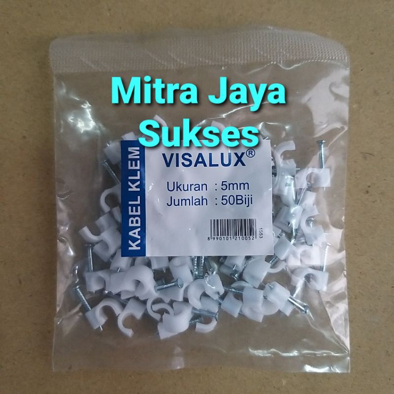 KLEM KABEL 5 MM Isi 50 Pcs Paku Beton Anti Karat Klip Kabel Clip Kabel