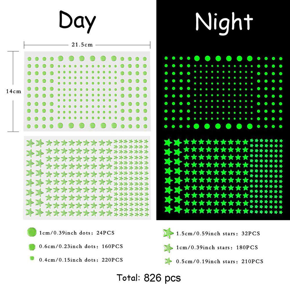 Agustina Stiker Dinding Kamar Tidur Bintang Luminous Dots Fluorescent