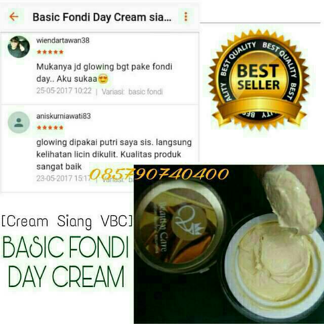 Basic Fondi Day Cream siang pemutih dan glowing V Beauty Care - Victory beauty care