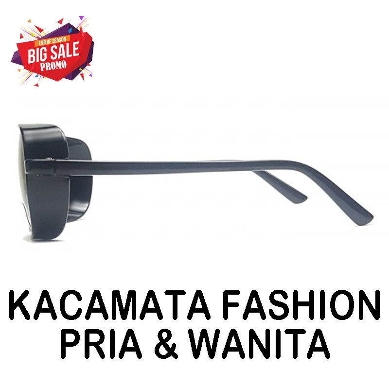 Kacamata Fashion Hitam Unisex Kacamata Safety Pria Wanita Kaca mata Gaya Sunglasses