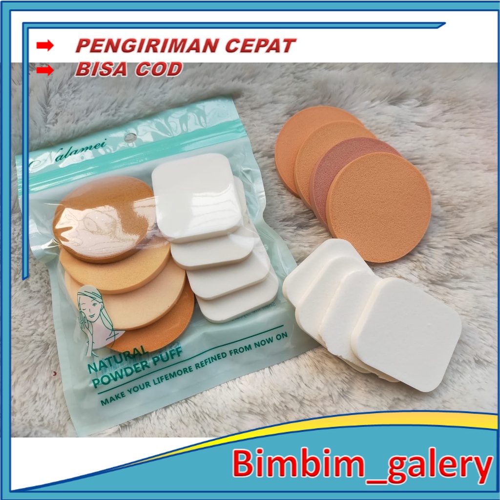 BIMBIM Spon Bedak 1 Set isi 8 Pcs Spons Bedak Spons Make Up Tools Alat Kosmetik Spons Makeup