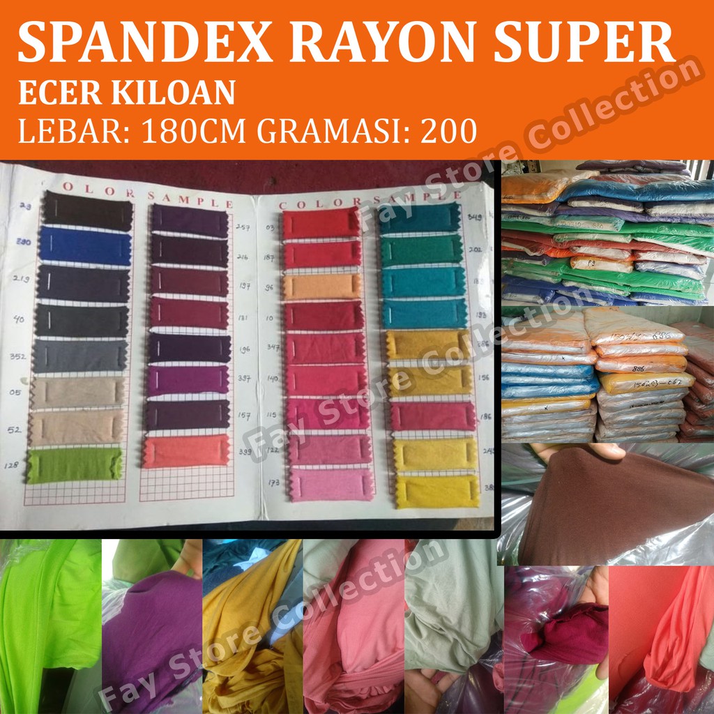 Kain Spandex Rayon Super Kiloan Spandek Super Shopee Indonesia