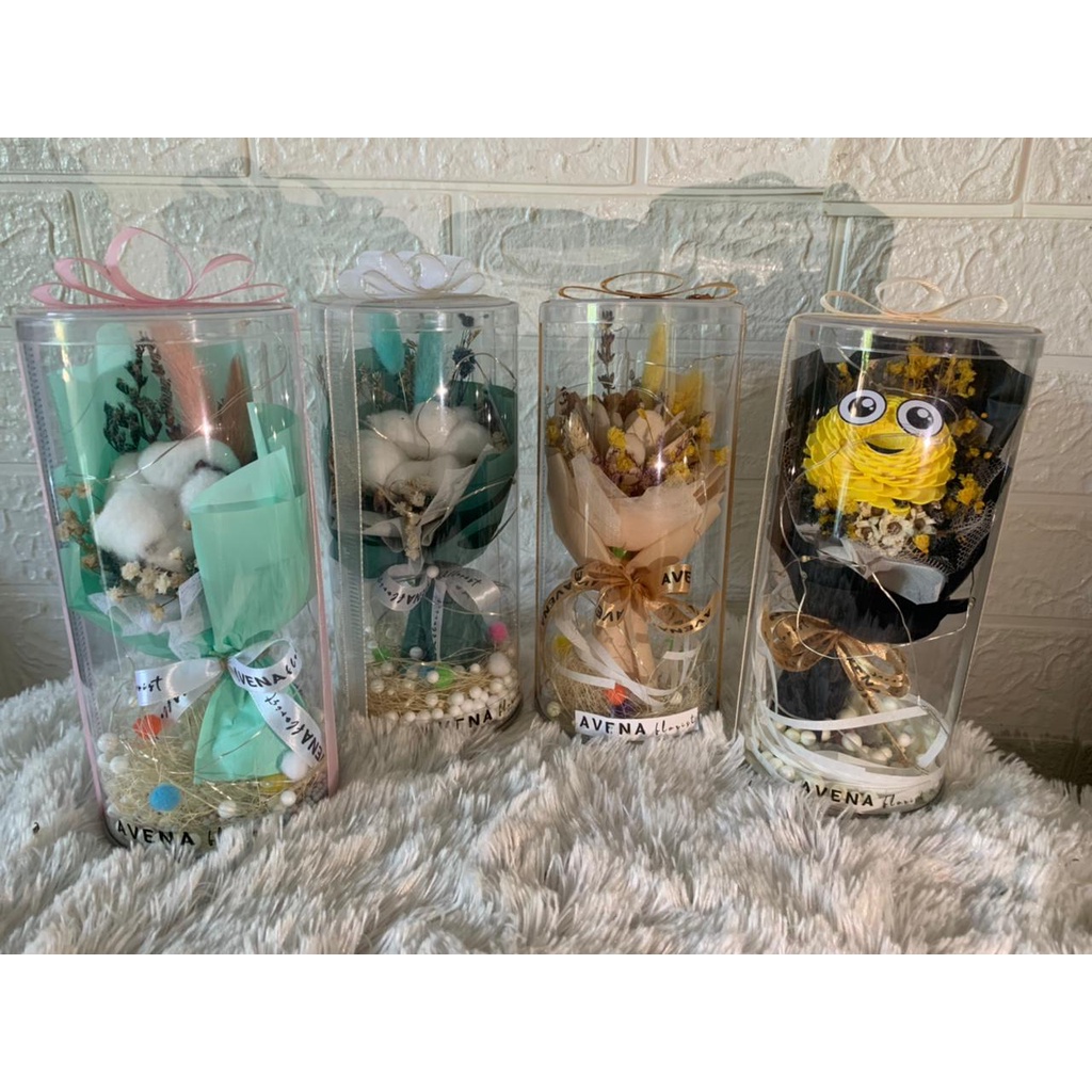 Dried Flower | Bunga Kering | Flower Glass Plastik Mika Tabung (140)