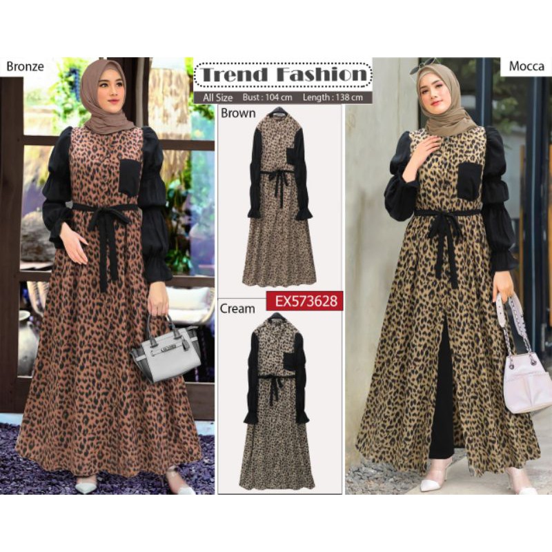 dress motif macan premium CAHAYA BUTIQ