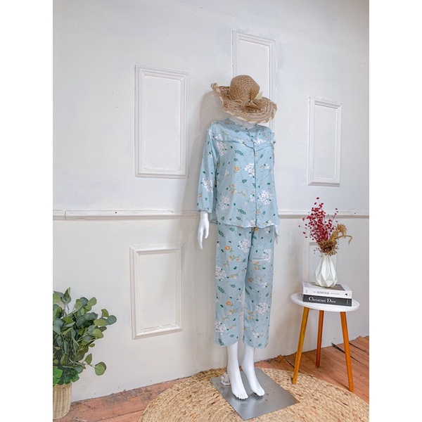 ONE SET RAYON FULL KANCING (PILIH MOTIF) / PIYAMA RAYON WANITA MURAH / PAJAMAS BUSUI / DAILY SET-KC 7